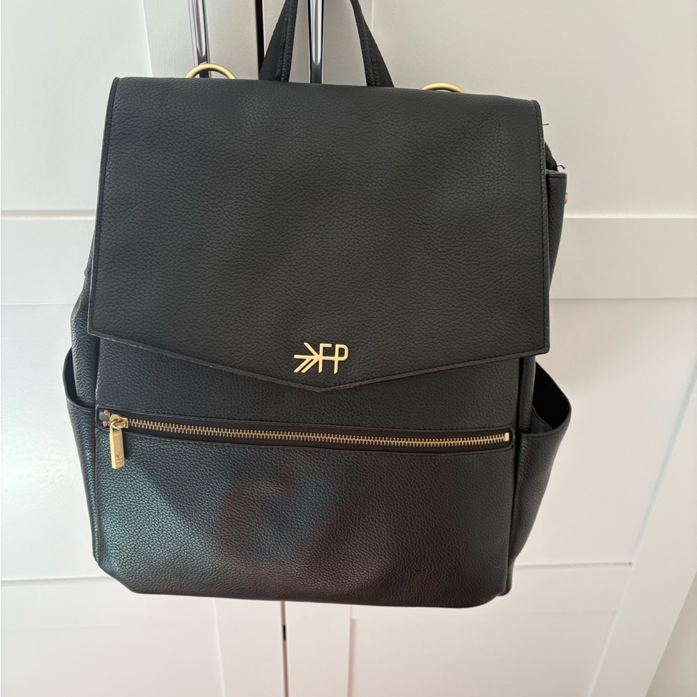 Freshly Picked Black Backpack with Gold Accents